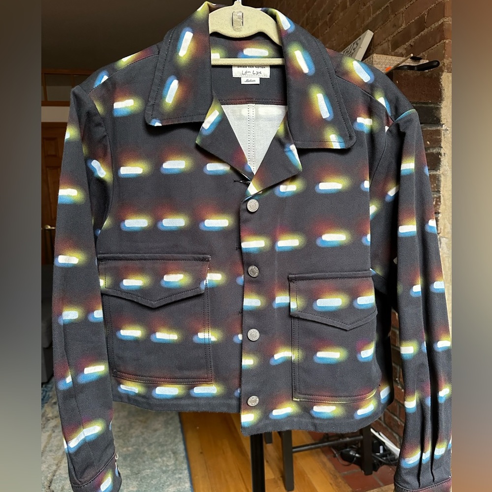 Dries Van Noten X Len Lye cropped denim jacket